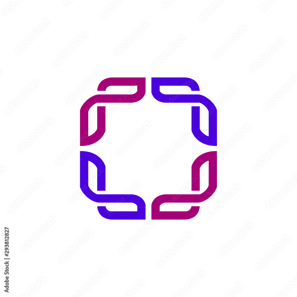 Fototapeta premium line geometric concept, abstract logo template, line geometric icon