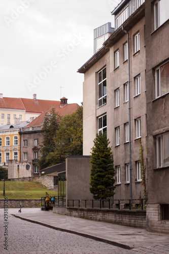 streets with old houses in Tallinn Estonia September 2019