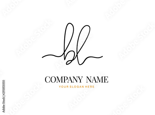 B L BL Initial handwriting logo design with circle. Beautyful design handwritten logo for fashion, team, wedding, luxury logo.