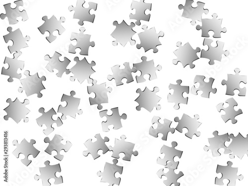 Game teaser jigsaw puzzle metallic silver parts 