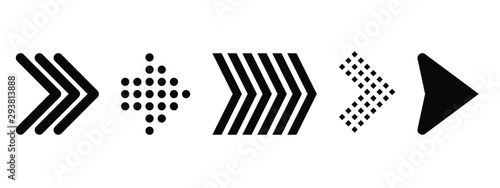 Set of new style black vector arrows isolated on white. Arrow vector icon. Arrows vector illustration collection