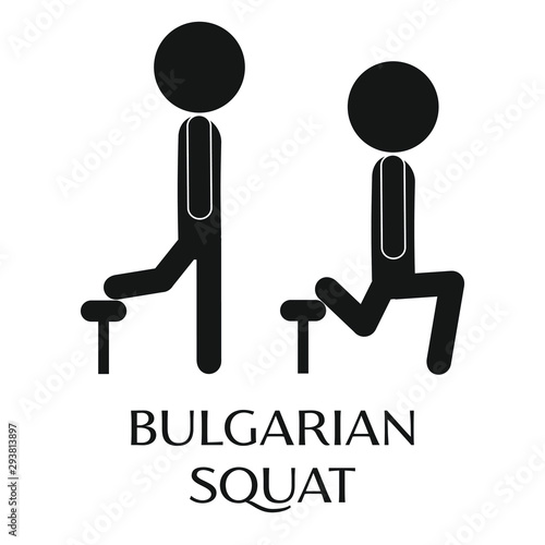 Bulgarian split squat vector pictogram, isolated simple icon.