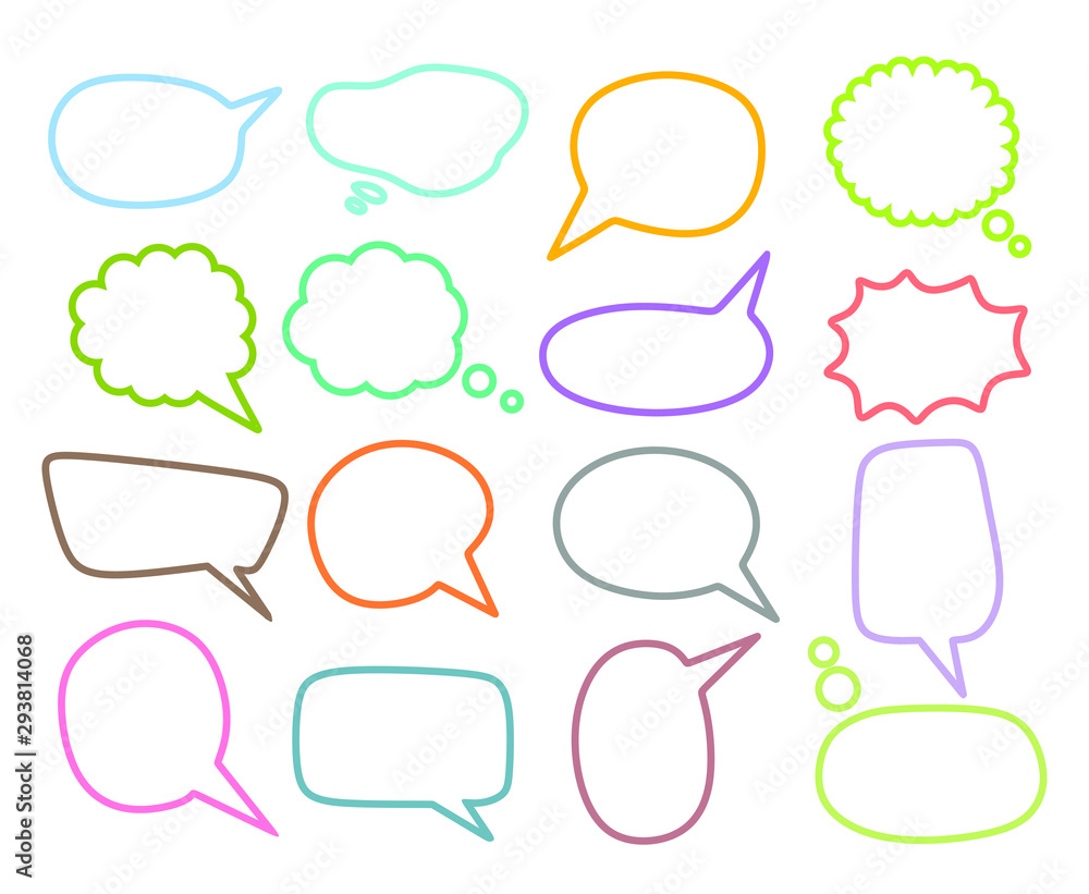 Blank empty white speech bubbles Blank empty white speech bubbles