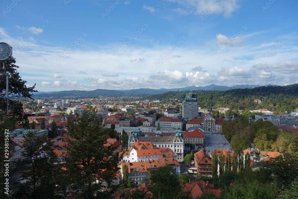 Landscape of Ljubljana from the castle