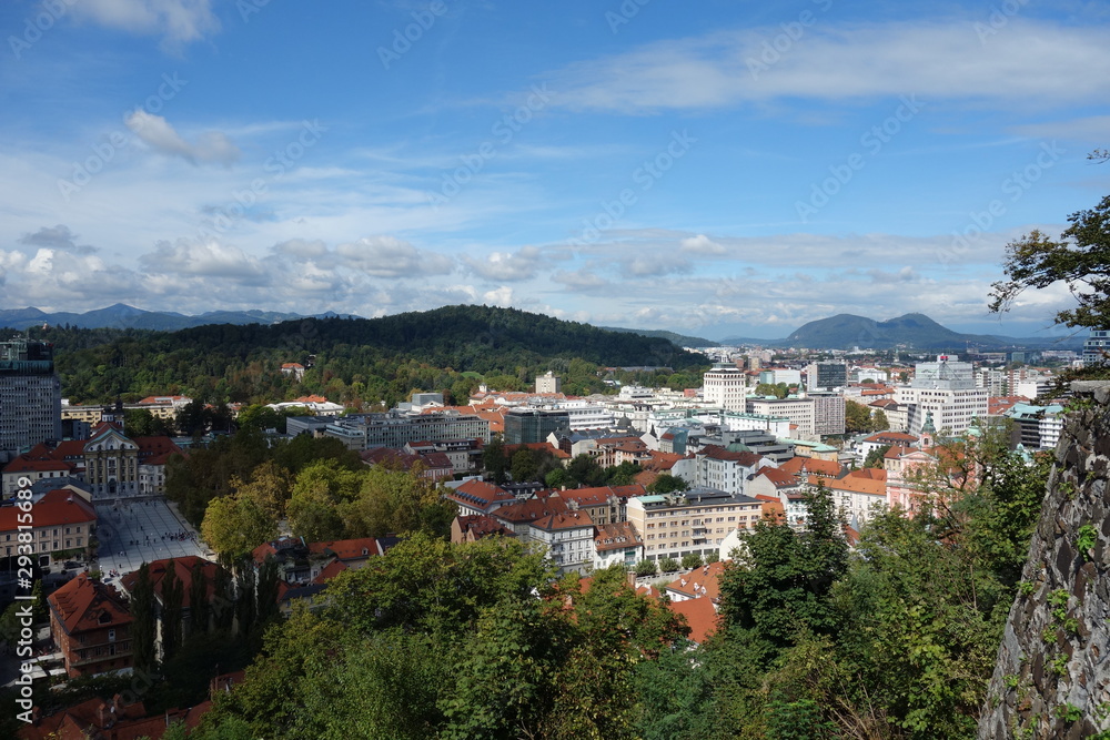 Landscape of Ljubljana from the castle