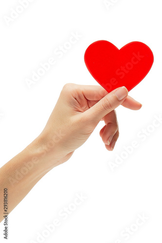 Red heart valentine day on white background