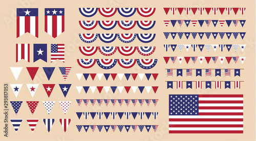 American independance day decoration collection. Vector eps10