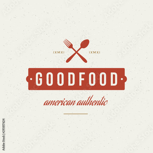 Restaurant logo template vector illustration spoon and forks silhouettes, good for restaurant menu and cafe badge