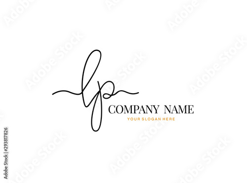 L P LP Initial handwriting logo design with circle. Beautyful design handwritten logo for fashion, team, wedding, luxury logo.