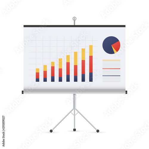 White board and Business grap - business presentation concept.