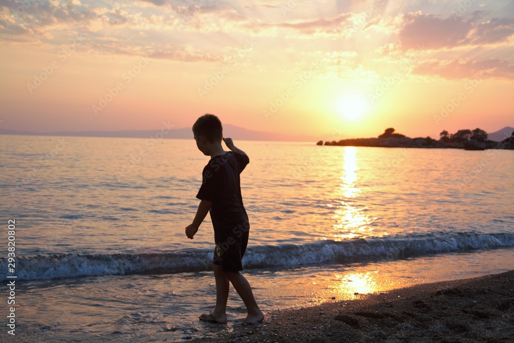 Sunset on a Mediterranean beach holiday Sunset on a Mediterranean beach holiday