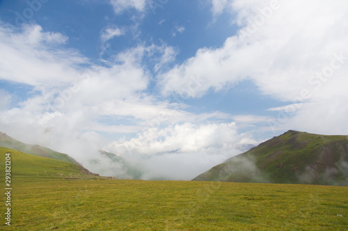 Mountains of lower Tian Shan range in Kyrgyzstan near Kochkor