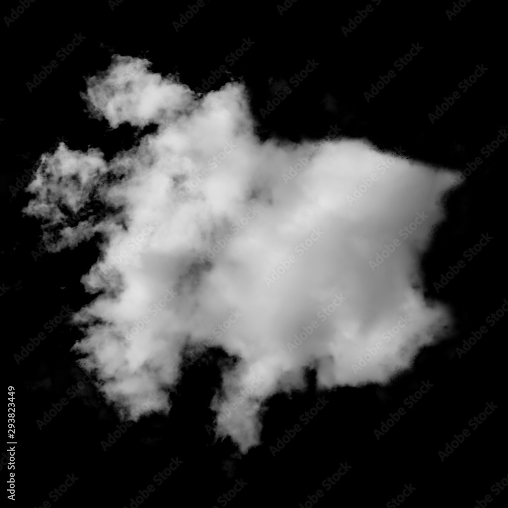 Cloud isolated on a black background for making texture brushes monochrome image Cloud isolated on a black background for making texture brushes monochrome image