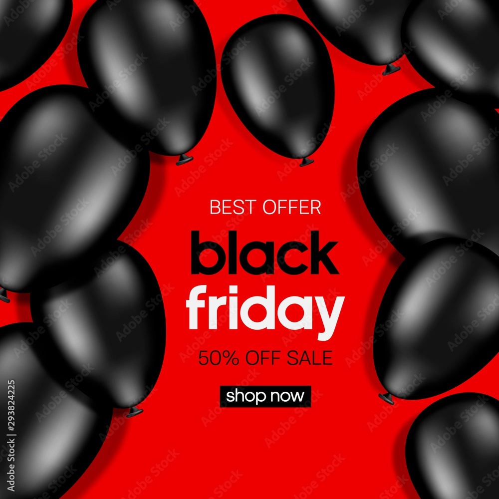 Fototapeta Black Friday Sale banner. Huge Discount banner.	