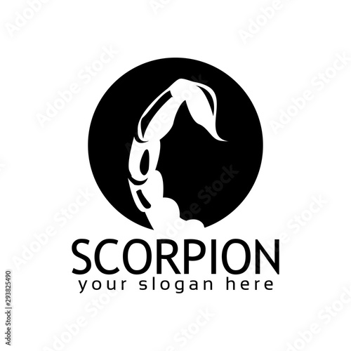 Scorpion logo stock logo template, flat design. Tail Scorpion logo