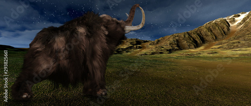 Mammoth extremely detailed and realistic high resolution 3d illustration