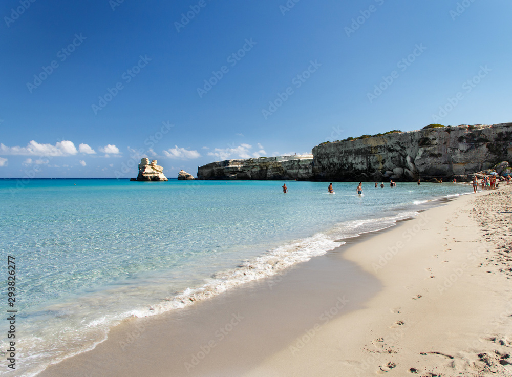 Torre dell'Orso beach with Two Sisters stacks
