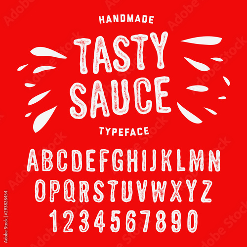 Original Handmade Textured Font. Retro Typeface. Vector Illustration.