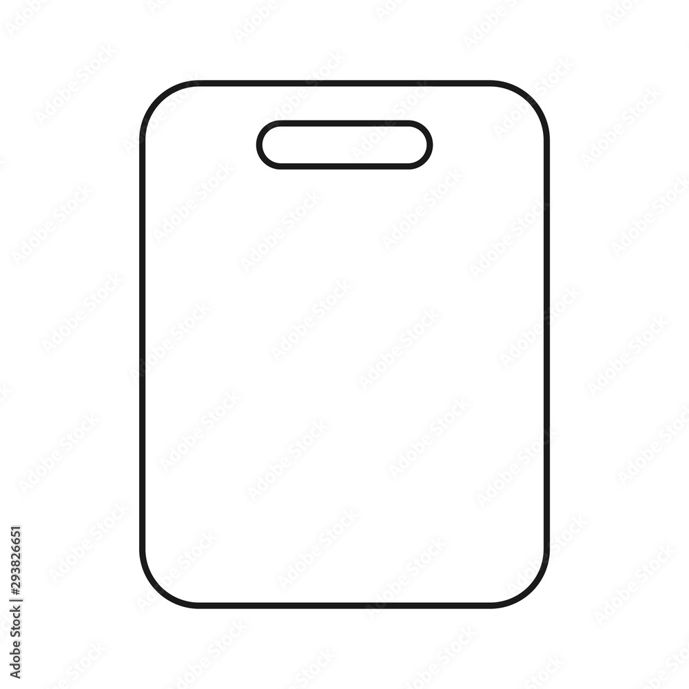 Cutting board outline icon on white background. Rectangular kitchen board line icon. Rectangle chopping board symbol. Empty wood plank. Kitchen equipment, utensils, kitchenware, cooking. Vector, flat. Cutting board outline icon on white background. Rectangular kitchen board line icon. Rectangle chopping board symbol. Empty wood plank. Kitchen equipment, utensils, kitchenware, cooking. Vector, flat.