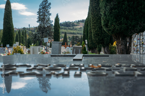 Exterior of a cemetery in Bologna, Italy