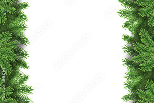 Bild auf Leinwand Holiday Frame with Fir Branches