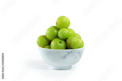 Gooseberry in white bowl