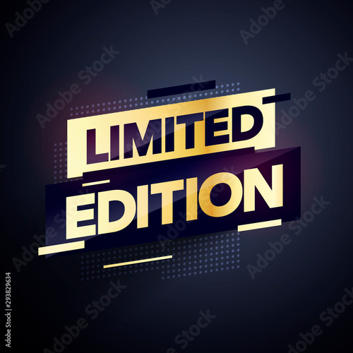 Vector Illustration Luxury Gold Limited Edition Sale Banner. Golden Web Label Element.