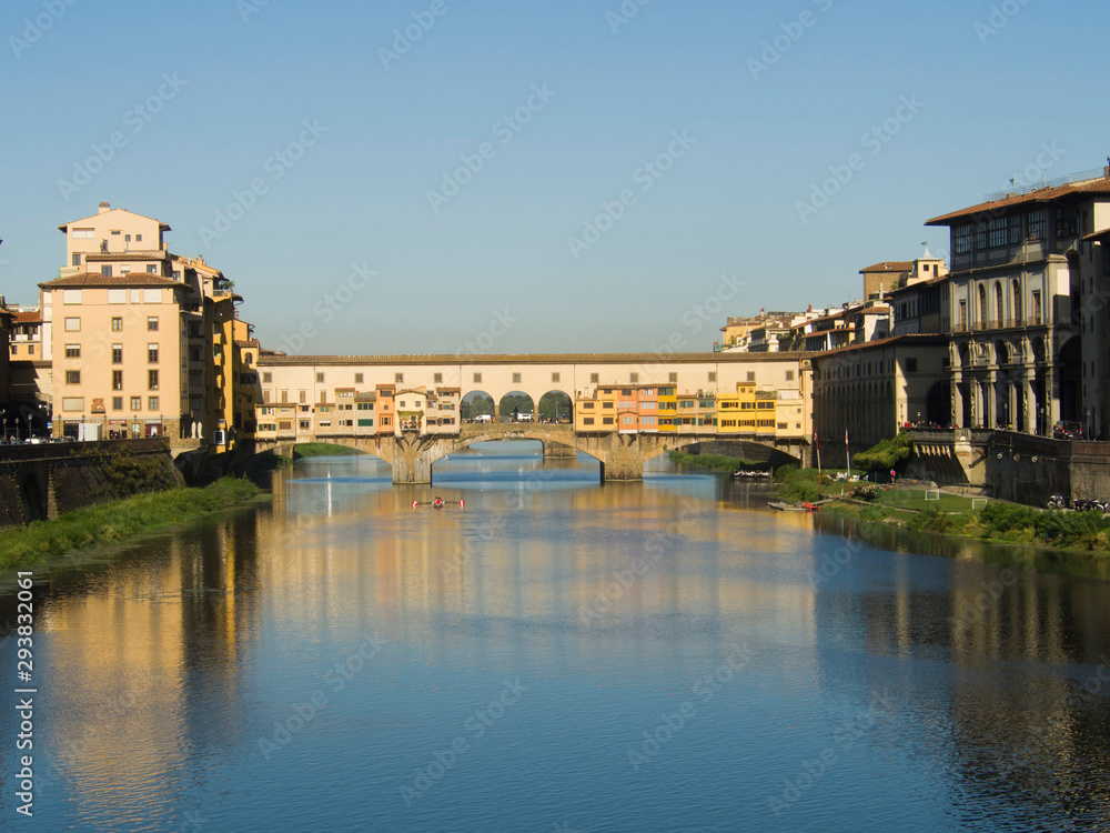 Obraz premium Italia, Firenze, veduta della città. Il Ponte Vecchio e fiume Arno