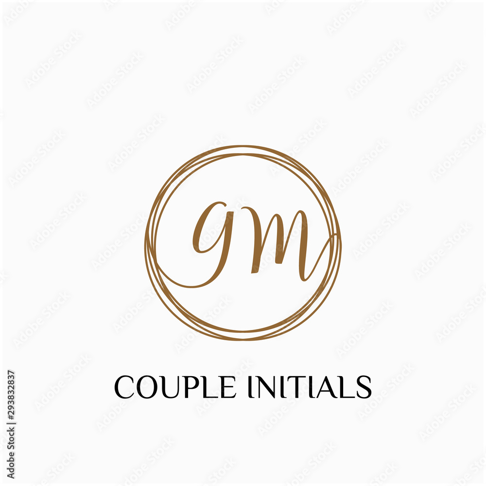 Initial letter gm wedding monogram logo design Vector Image
