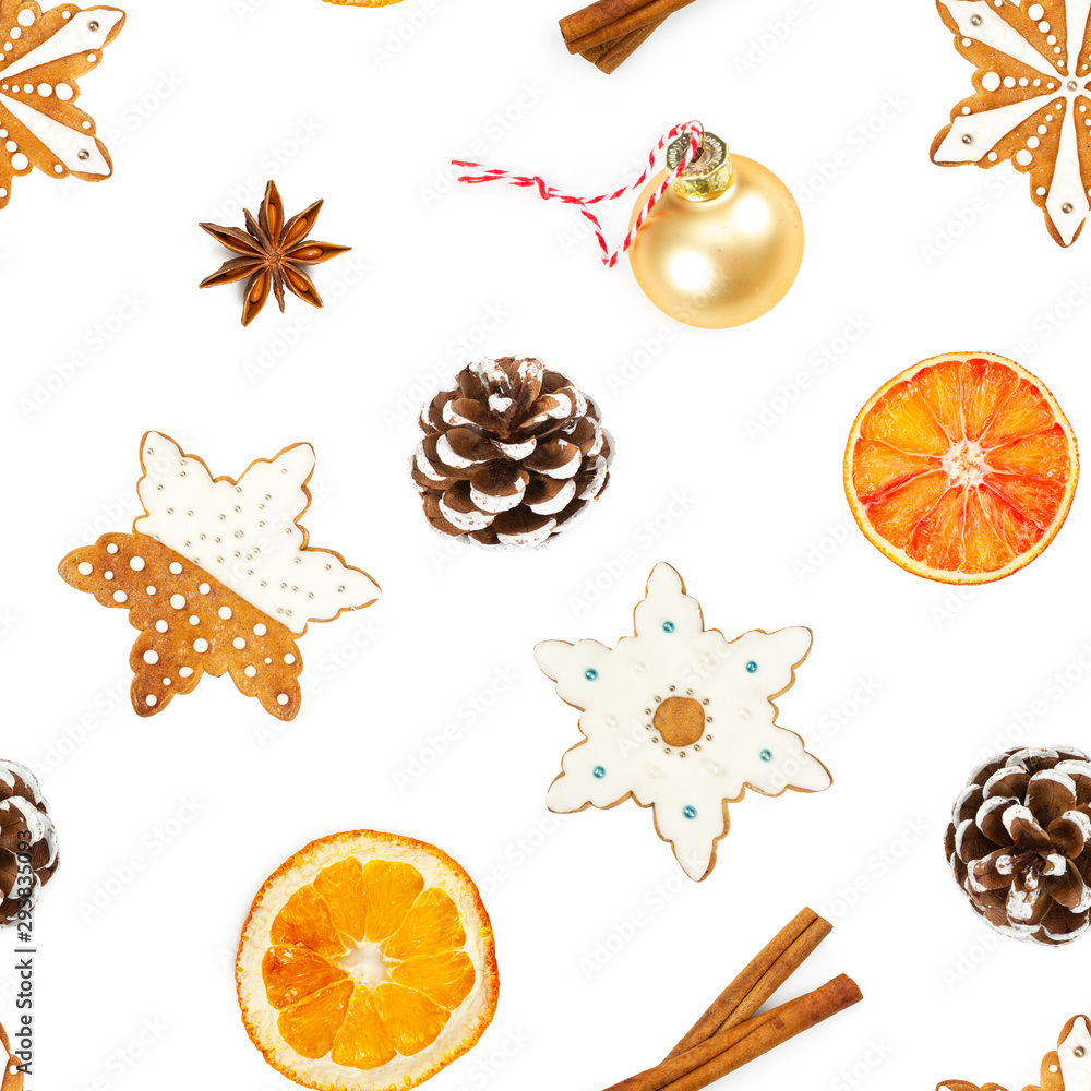 Christmas seamless pattern isolated on white background. Christmas seamless pattern isolated on white background.
