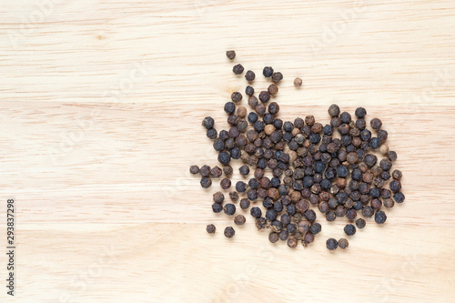 Black Pepper and copy space on wooden background,seasoning Make delicious food