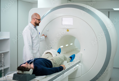 Patient visiting MRI procedure in a hospital