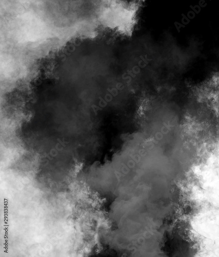 Tela dense black cloud of smoke after the explosion