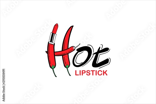Hot lipstick logo template