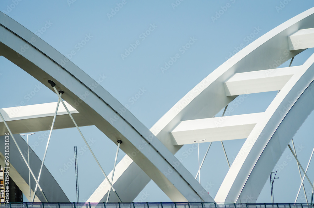 Novi Sad, Serbia - July 17. 2019: Zezelj bridge on river Danube in Novi Sad Serbia Novi Sad, Serbia - July 17. 2019: Zezelj bridge on river Danube in Novi Sad Serbia