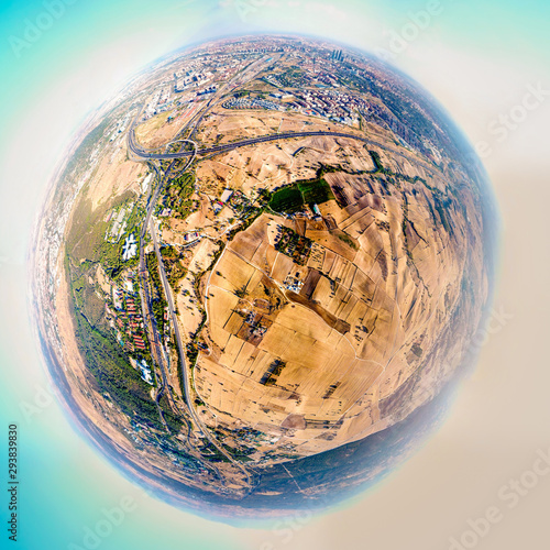 TinyWorld view of Madrid, Spain seen from the North