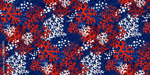 Abstract geometric ocean coral seamless pattern