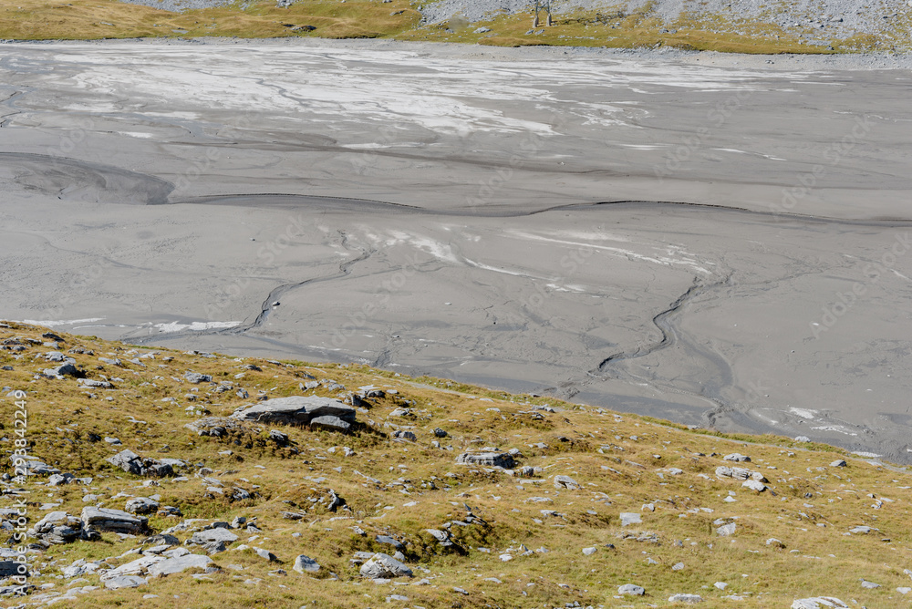 Amazing landscape of the lake Daubensee on the Gemmi Pass in Switzerland, between canton Berne and Valais in Europe