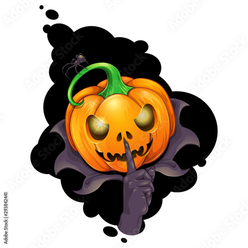 Jack O Lantern vector illustration. Isolated on white. For web, clothes and graphic design, print, poster, cover, package, stickers, cards. Halloween design