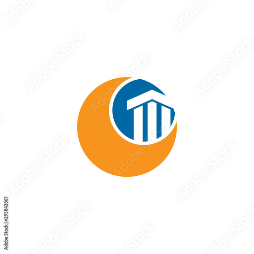 Pillar icon logo design illustration template