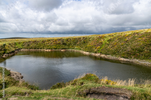 Crazywell Pool created by tin miner excavations near Princetown, Dartmoor, Devon