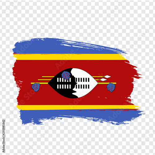 Flag Kingdom of Esvatini from brush strokes. Flag Kingdom of Esvatini on transparent background for your web site design, logo, app, UI.  Swaziland. Africa. Stock vector.  EPS10. photo