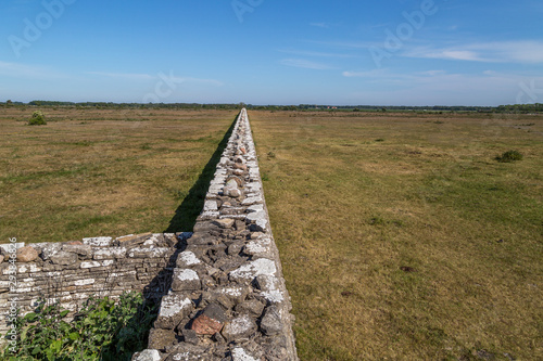 Carl X Gustav s wall  a medieval limestone wall on the Swedish island of   land.