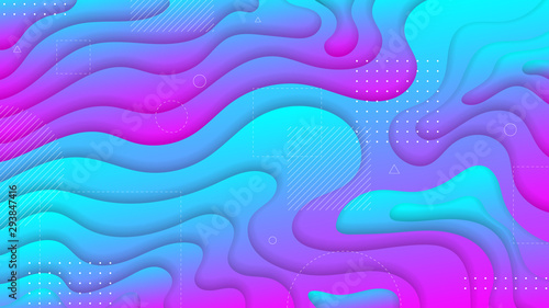 Abstract modern graphic element. Dynamical colored forms and waves. Gradient abstract banner with flowing liquid shapes. Template for the design of a website landing page or background.