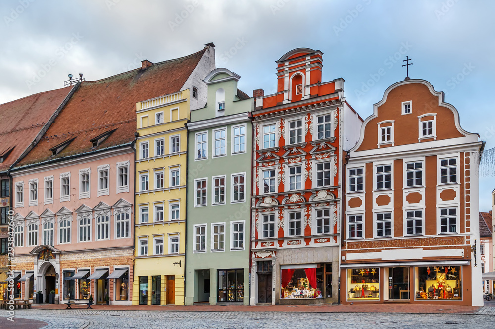 Altstadt street in Landshut, Germany