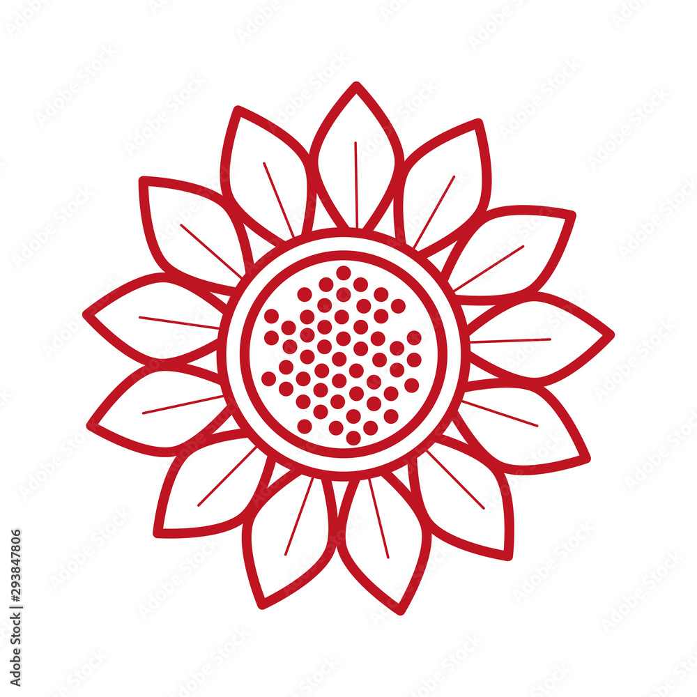 Naklejka premium autumn sunflower seasonal isolated icon