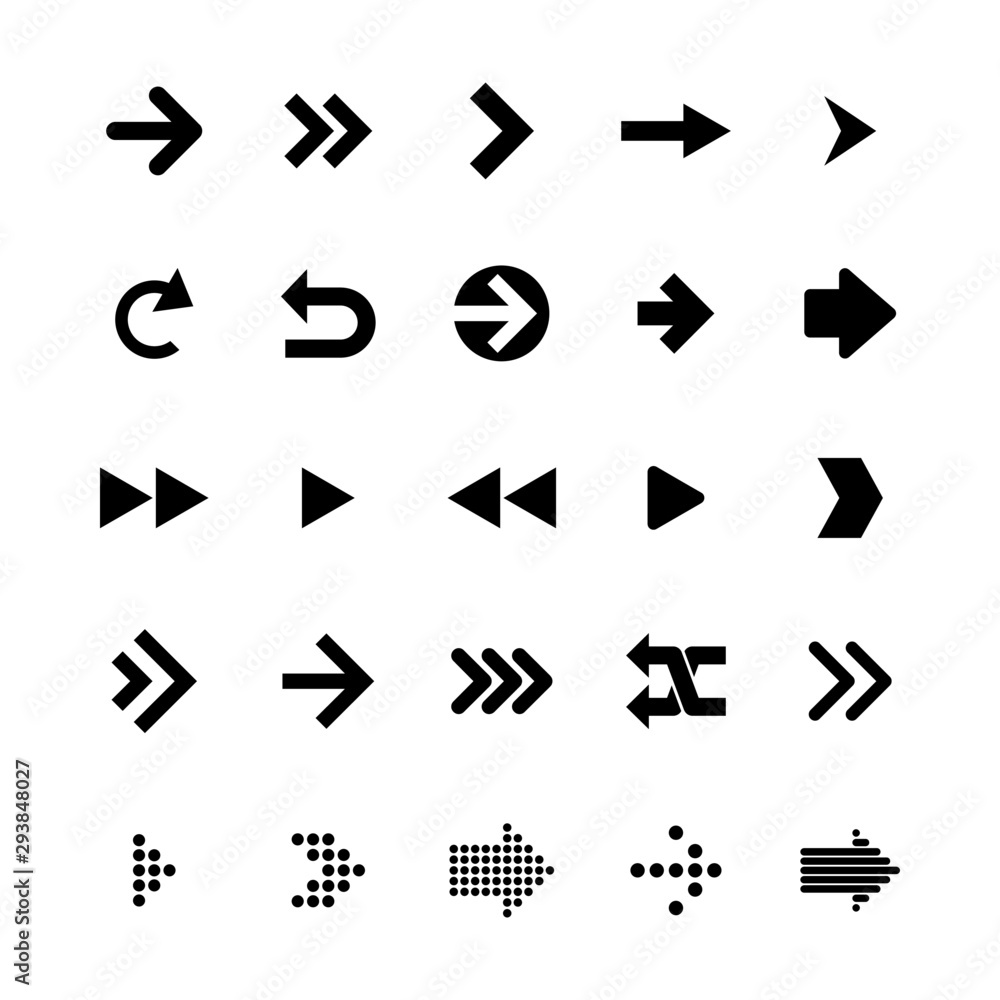 Plakat Set of black vector arrows. Arrow icon. Arrow vector icon. Arrow. Arrows vector collection