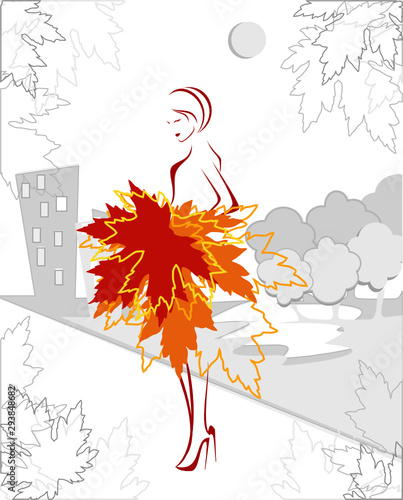  autumn, leaves, leaf fall, milota, cute, fairy tale, leaflet, children, love, leaflets, yellow leaves, girl, the sun, fashion, sun