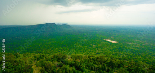 Landscape of Pha Taem National Park in cloudy day in Ubon Ratchathani province  Thailand