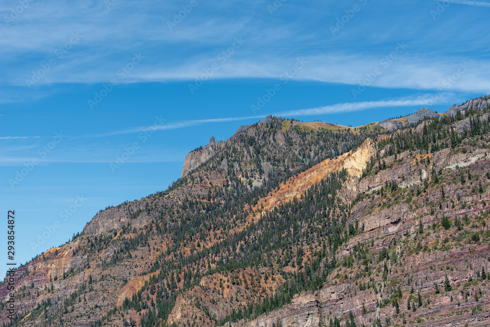 Low angle view of mountains near Ouray, Colorado